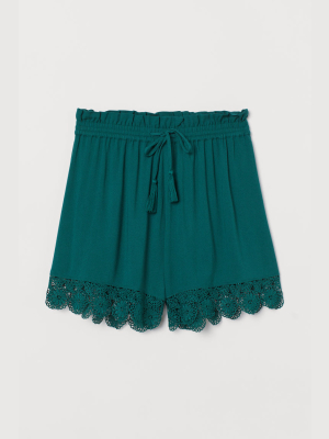 Lace-trimmed Shorts