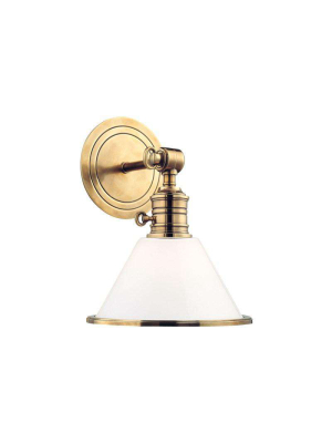 Garden City 1 Light Wall Sconce Aged Brass