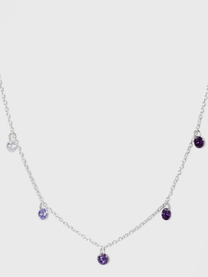 Silver Plated Ombre Cubic Zirconia Necklace - A New Day™