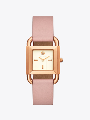 Phipps Watch, Pink Leather/rose Gold-tone, 29 X 42 Mm