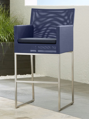 Dune Navy Bar Stool With Sunbrella ® Cushion