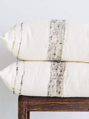Bogota Pillow - Ivory With Grey Stripes