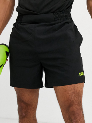 Asos 4505 Icon Training Shorts In Mid Length With Quick Dry In Black
