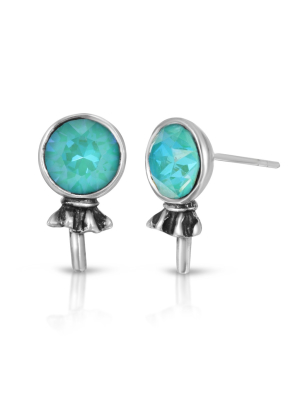 Blue Zircon Lollipop Earrings