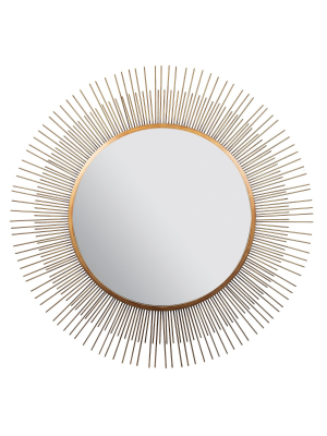 36" Sunburst Wall Mirror Gold - Gallery Solutions