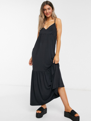 Miss Selfridge Maxi Slip Dress In Black