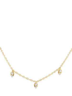 Mini Teardrop Choker Necklace - Yellow Gold