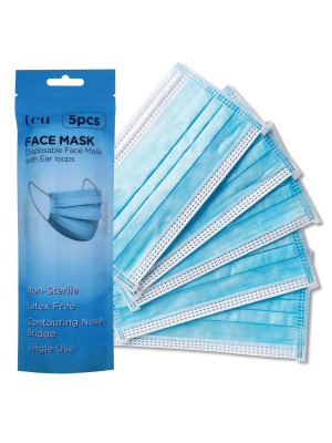 Icu Non-medical Disposable Face Masks - 5pk