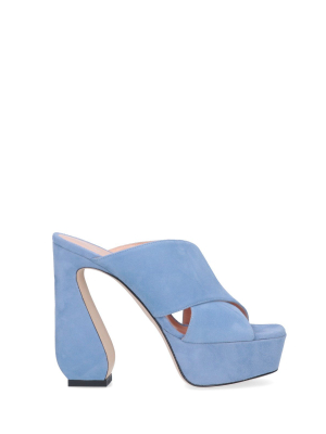 Si Rossi Crossover Platform Sandals