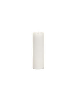 Melrose 9" Prelit Led Simplux Flameless Wax Pillar Candle With Moving Flame - White