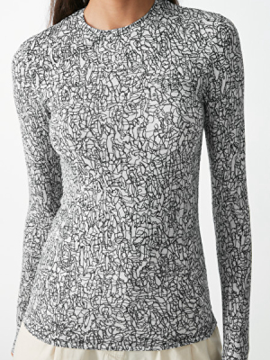 Lyocell Printed Long-sleeve Top