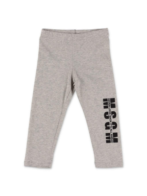 Msgm Kids Logo Print Leggings