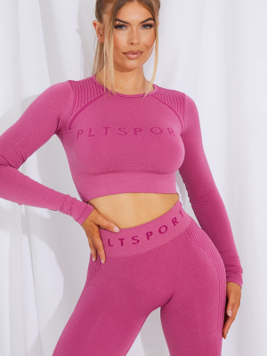 Prettylittlething Dark Pink Contrast Seamless...