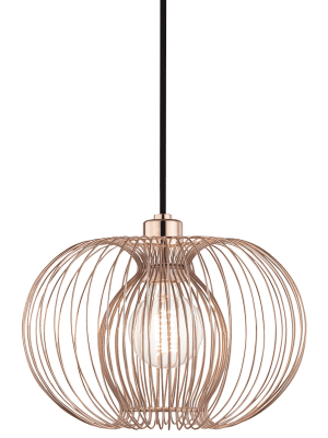 Jasmine 1 Light Small Pendant - Polished Copper