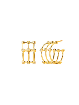 Mini Diamond Cage Earrings