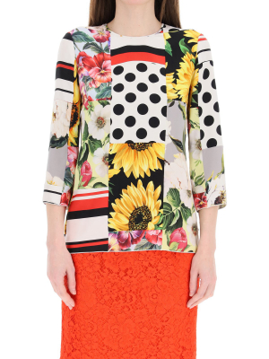 Dolce & Gabbana Mix Print Blouse