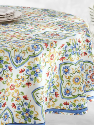 Palermo Sicily Oilcloth Outdoor Round Tablecloth