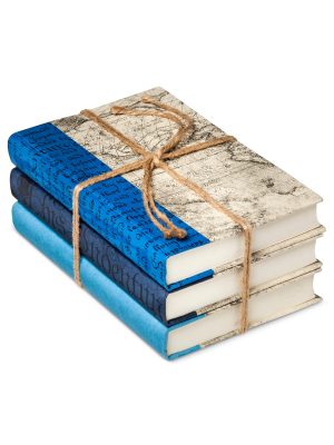 Blue Mix Decorative Book Set Of 3