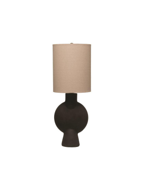 Matte Black Terracotta Table Lamp