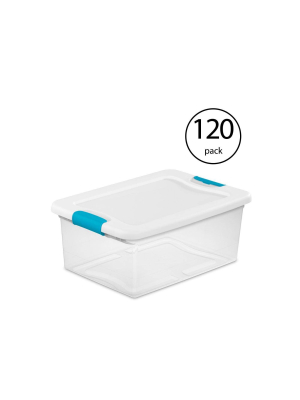 Sterilite 15-quart Clear Stackable Latching Storage Box Container (120 Pack)