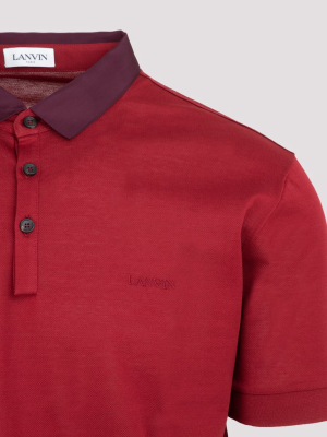 Lanvin Logo Embroidered Polo Shirt