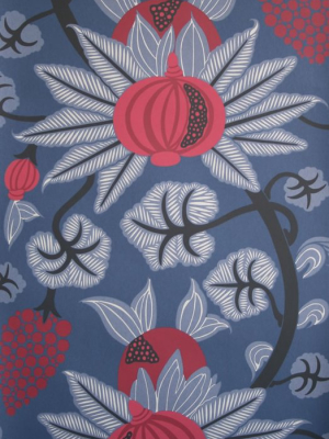 Maharani Wallpaper In Blue And Reds From The Sariskar Collection By Osborne & Little