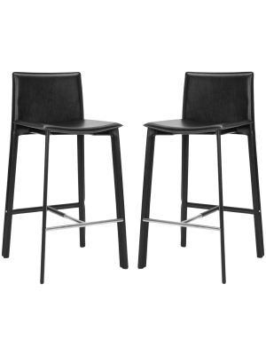 Set Of 2 Dorene 28.5" Barstool Iron - Safavieh