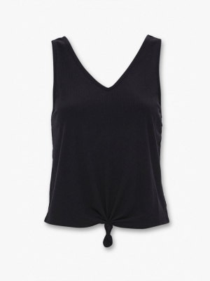 Ribbed Tie-hem Tank Top