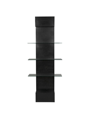 Noir Colombo Black Shelving With Glass