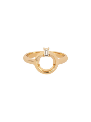 Baguette Knife Edge Ring - Diamond