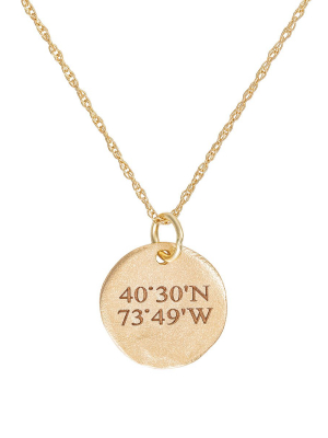 Solid Gold Not All Who Wander Are Lost Maxi Coordinates Necklace