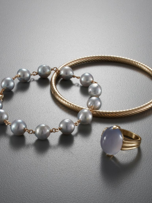 Baroque Blue Akoya Pearl Bracelet