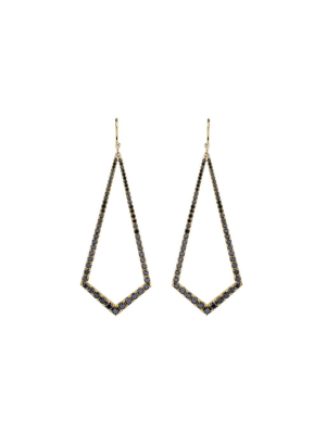 Kite Black Diamond Chandelier Earrings - Yellow Gold