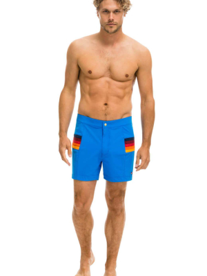 Men's Horizontal 5 Stripe Flex Shorts - Parrot Blue