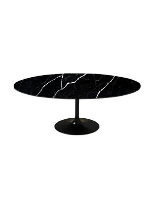 Black Calacatta Quartz | Tulip Dining Table - Oval