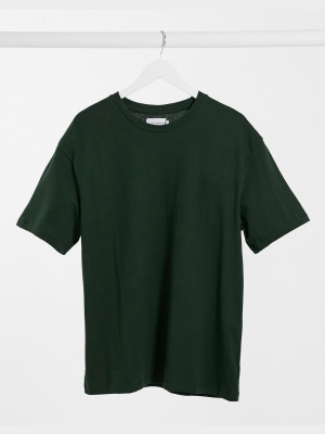 Topman Oversized T-shirt In Khaki