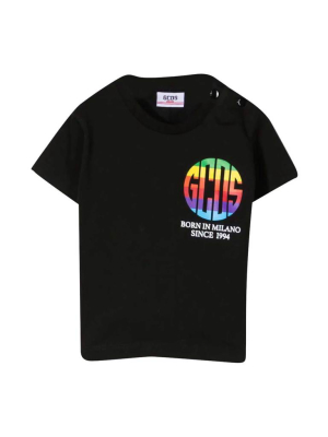 Gcds Kids Rainbow Logo Print T-shirt