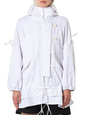 Deconstructed Waterproof Parka (ct10c2c29-wht-pale-rose)