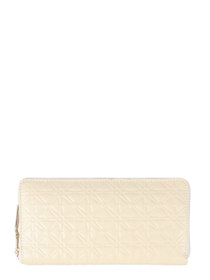 Comme Des Garçons Wallet Flower Embossed Zipped Wallet