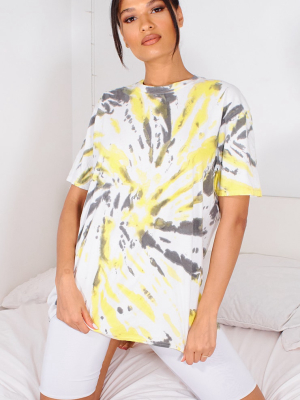 Yellow Tie Dye Boyfriend T Shirt