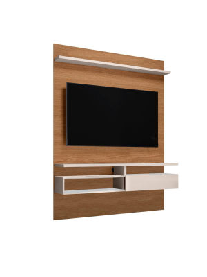 Wall Mounted Entertainment Tv Media Console With Shelves For Tvs Up To 50" White/brown - The Urban Port