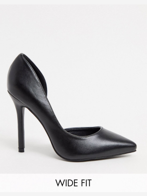 Glamorous Wide Fit D'orsay Pumps In Black