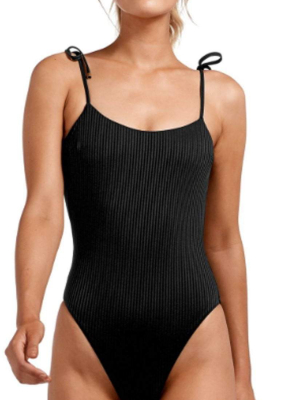 Vitamin A Ecorib Valentina One Piece Swimsuit In Black