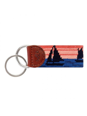 Sunset Sailing Needlepoint Key Fob