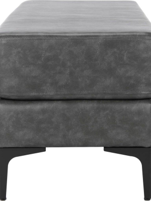 Elaine Rectangular Bench Gray/black