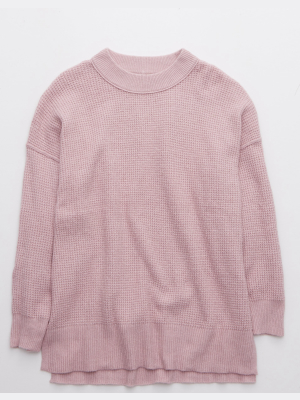 Aerie Waffle Oversized Crew Sweater