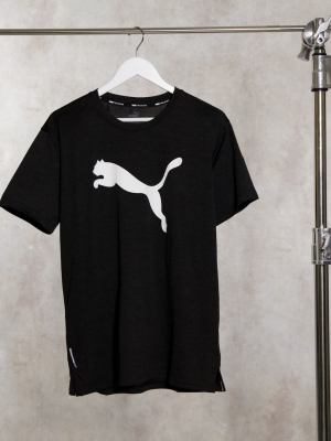 Puma Training Heather Cat T-shirt In Black