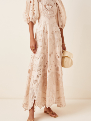 The Lovestruck Silk-linen Lace Gown