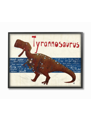 Tyrannosaurus Dinosaur Oversized Framed Giclee Texturized Art (16"x20"x1.5) - Stupell Industries