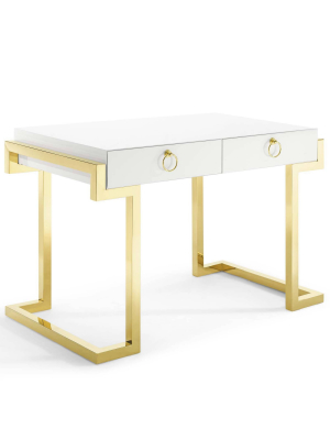 Ring Office Desk Gold/white - Modway